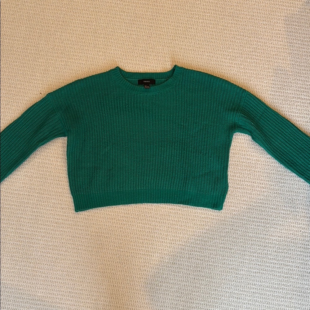 Forever 21 Teal Crew Neck Sweater